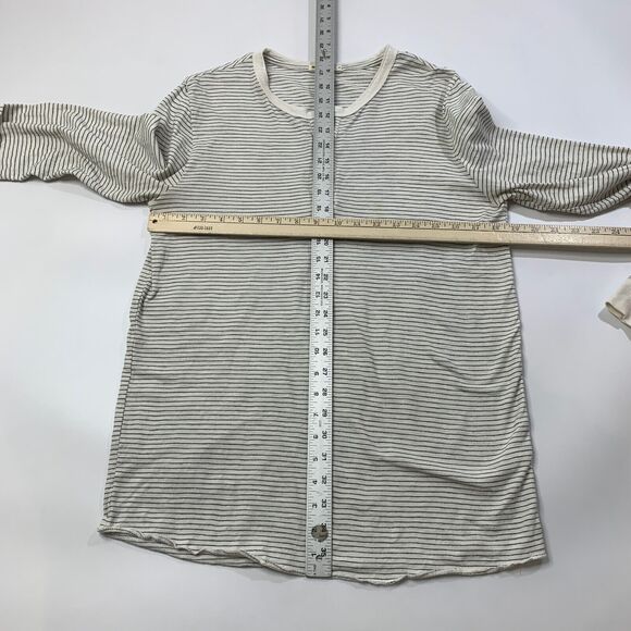 Marine Layer Shirt Mens Small White Black Henley Lightweight Cotton Blend Stripe - Picture 4 of 9